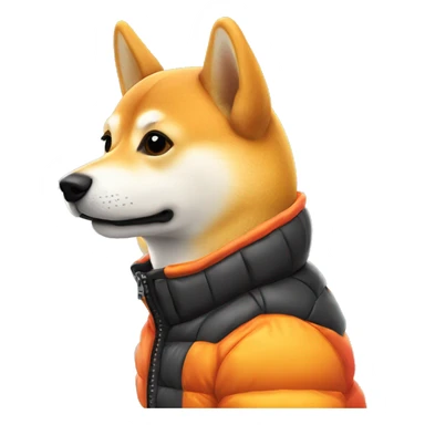 Shiba inu wearing vibrant puffer jacket profile sticker