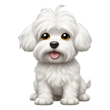 A white maltese dog, curly tiny dog with stubby legs sticker