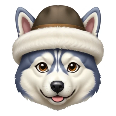 Husky with a hat on  sticker