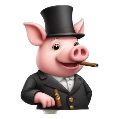 Pig smoking cigar  sticker