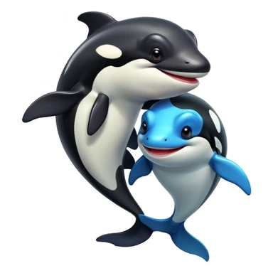 Frog hugging an Orca sticker