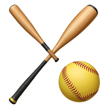 Softball bat and ball sticker