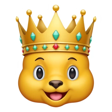 quirky hyperactive animal emoji blending Italian and Indonesian elements, crown, manic over-the-top expression sticker