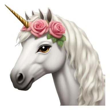 Realistic unicorn with roses in its mane sticker