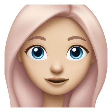 girl with long brunette hair blue eyes and pale pink skin sticker