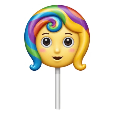 lollipop with eyes and hair  sticker