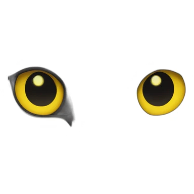 Black cat with white nose a yellow eyes sticker