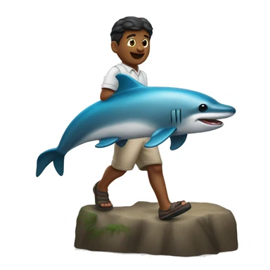 Delfín diciendo llegue sticker