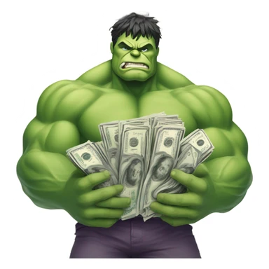 Hulk offering money sticker