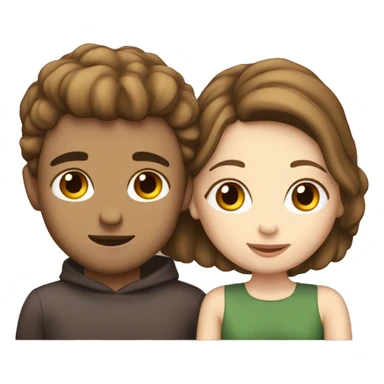 Young white skinned brown hair couple kissing  sticker