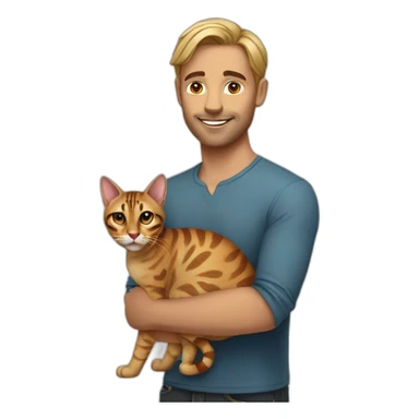 Man-with-bengal-cat sticker
