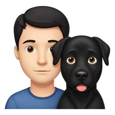 big black dog man sticker