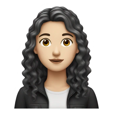 White girl with black wavy hair - uni student  sticker