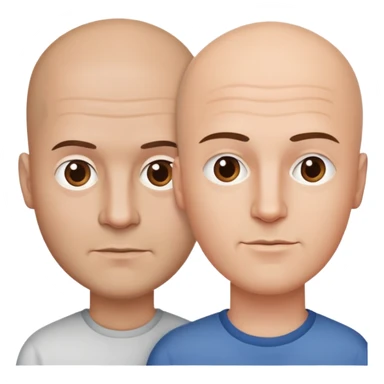 Two men both white. one has a bald head, one has brown hair sticker