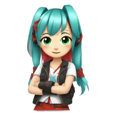 hastne miku original version with red 01 tatto on her left arm sticker