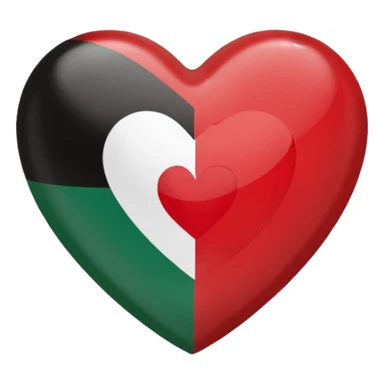 heart emoji with a small Palestinian flag inside sticker