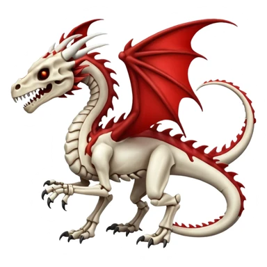  skeletal skeleton bone dragon with blood markings sticker