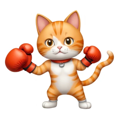 cat with boxing gloves sticker