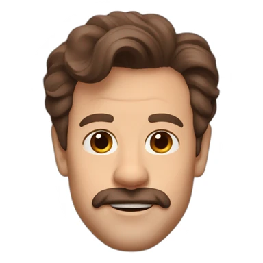 Ted lasso head brown hair sticker