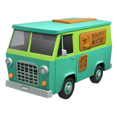 Detailed Papercraft Scooby Doo mystery machine step van sticker
