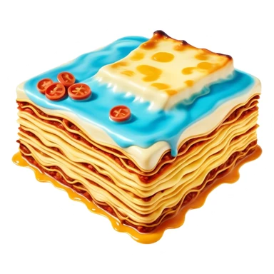 surreal salvadore dali style flying melting spam lasagna landscape sticker