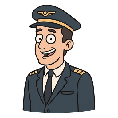 flat toon style pilot sticker