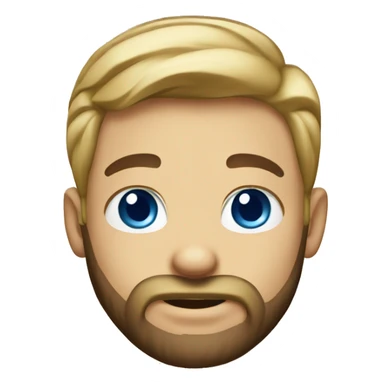 blue eyed blonde bearded boy in iOS 18 emoji style sticker
