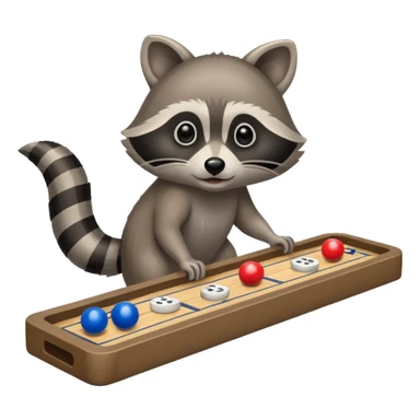 Raccoon playing deck shuffleboard sticker