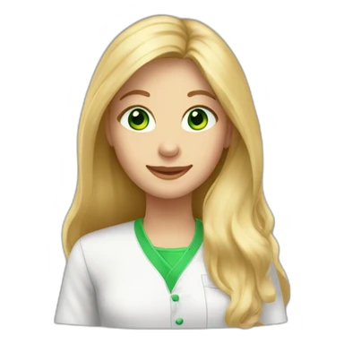 Blonde Long hair girl green eyes baking cookies sticker