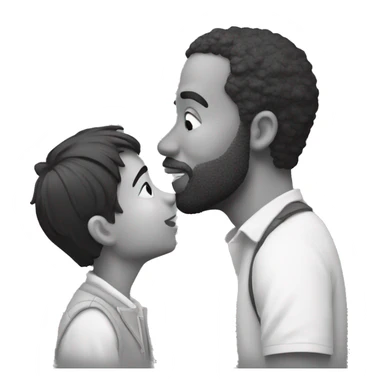 father kissing son on the lips love sticker