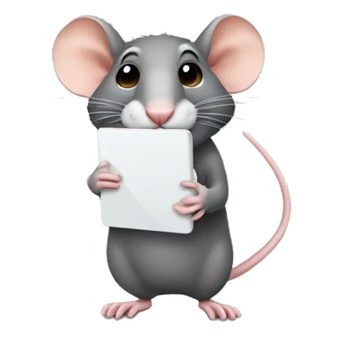 rat with ipad  sticker