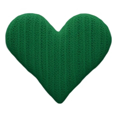 Knitted pattern in the shape of a heart and color is dark green sticker