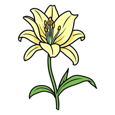 Lily flower sticker