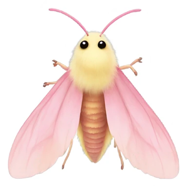 Fluffy pretty Rosy maple moth no mouth sticker