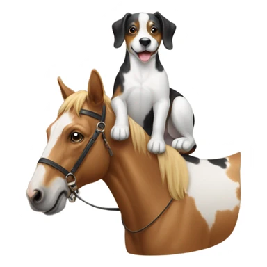 dog riding a horse sticker