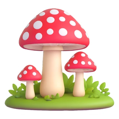 mushroom inspired by Microsoft Fluent emoji sticker