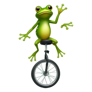 Frog on a unicycle sticker