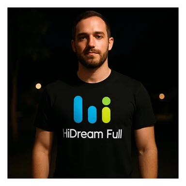 man wearing tshirt with this logo, dark night background with dim lights sticker