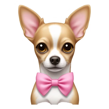 Light brown and white chihuahua with pink bow sticker