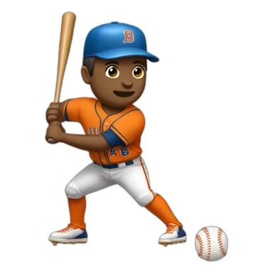 un animal castor lanzando con uniforma de béisbol con jersey anaranjado y pantalón a rayas sticker