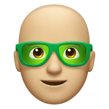 beach lifeguard bald white man green glasses sticker