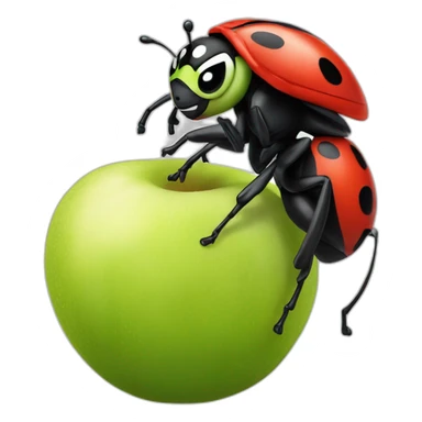 Miraculous ladybug sur une pomme sticker
