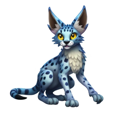 Epic Edgy Colorful ethereal eldritch Sergal-Serval-Vernid full body sticker