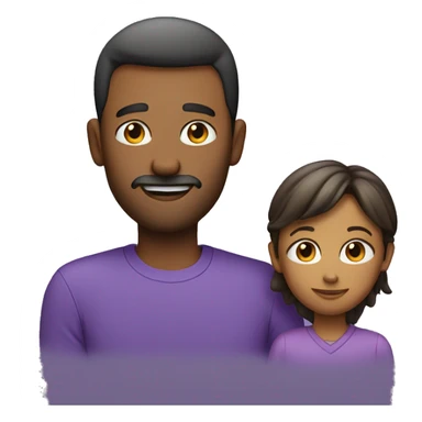 A dad and Sn, purple shirt sticker