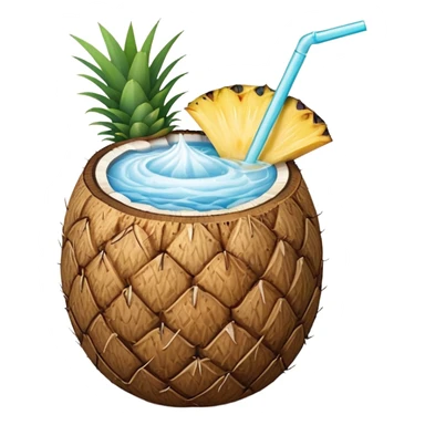 coconut drink with pineapple sticker