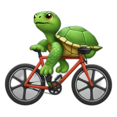 Turtle riding a roadbike sticker