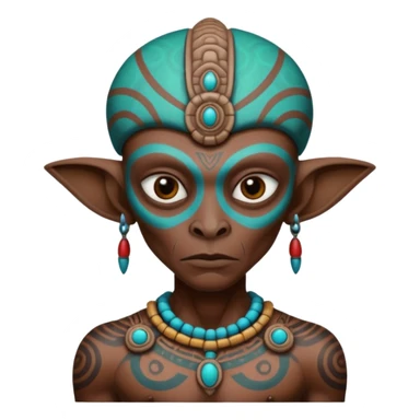 alien mayan ancient with tatooed sticker