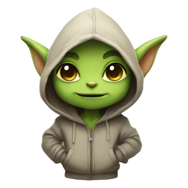 cute chibi goblin in a hoodie sticker