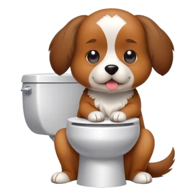 Dog on a toilet sticker