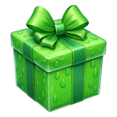 Green slime gift box sticker